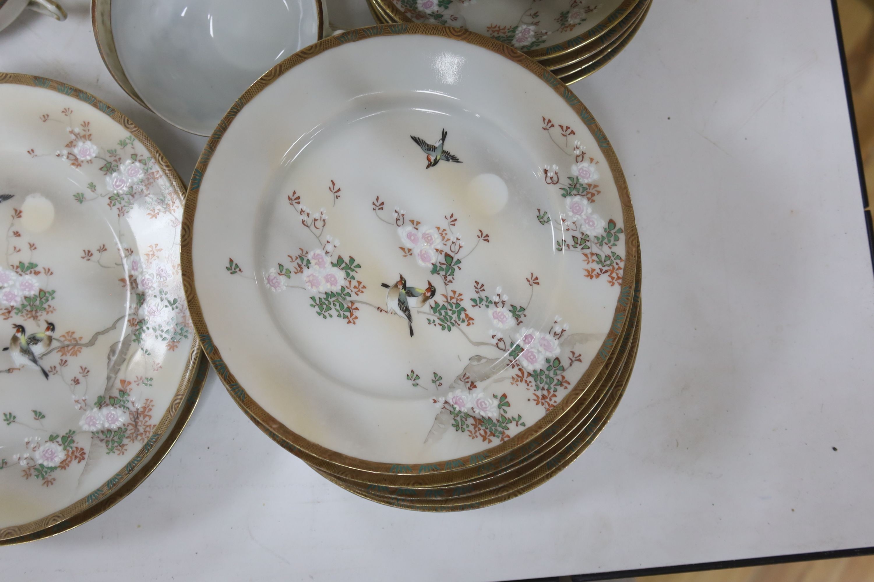 A Japanese eggshell porcelain tea service